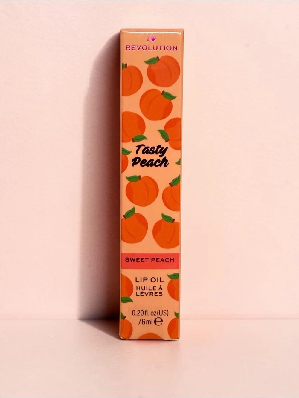 I Heart Revolution Tasty Peach Lip Oil Sweet Peach 3-Pc Set Vegan NIB Sealed